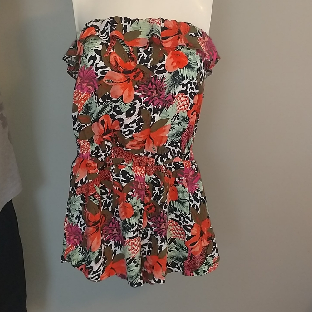 H & M Tropical Romper WITH POCKETS